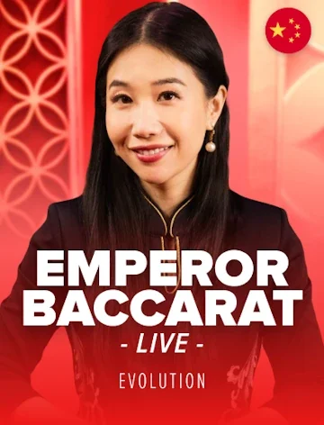 Emperor Baccarat by Evolution, dealt at online casino Lizaro